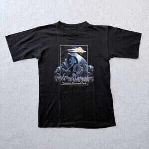 Prairie Mountain Yosemite National Park Shirt Women's Black Blue Small Cotton